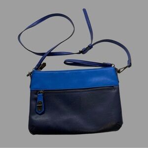 REED Modern American Luxury Blue Faux Leather Crossbody Bag